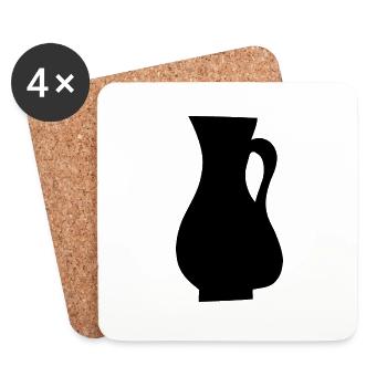 Abstrakte Kunst Objekt Kanne Geschenkidee - Untersetzer (4er-Set) - Weiß - Vorne