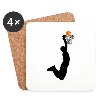 Basketball player basketball player basketball sport - Coasters (set of 4) - white - Front