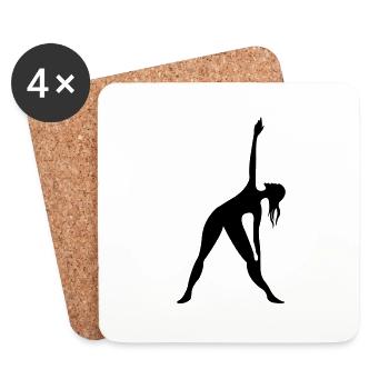 woman gymnastics - Coasters (set of 4) - white - Front