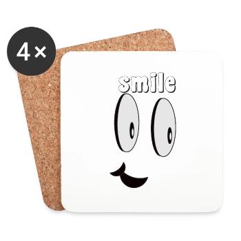 smile smile smile - Coasters (set of 4) - white - Front