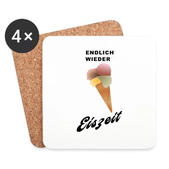 endlich wieder EISZEIT - Untersetzer (4er-Set) - Weiß - Vorne
