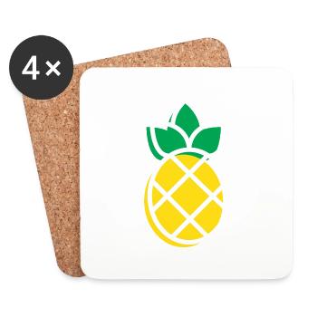 pineapple - Coasters (set of 4) - white - Front
