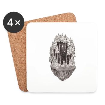Little elf - Dessous de verre (lot de 4) - blanc - Devant