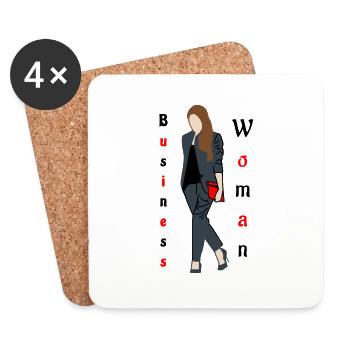 Business Woman Black/Red - Coasters (set of 4) - white - Front