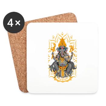 Ganesha - Untersetzer (4er-Set) - Weiß - Vorne