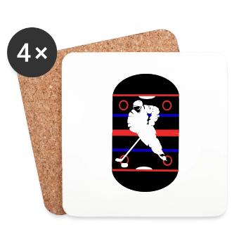 hockey eishockey - Untersetzer (4er-Set) - Weiß - Vorne