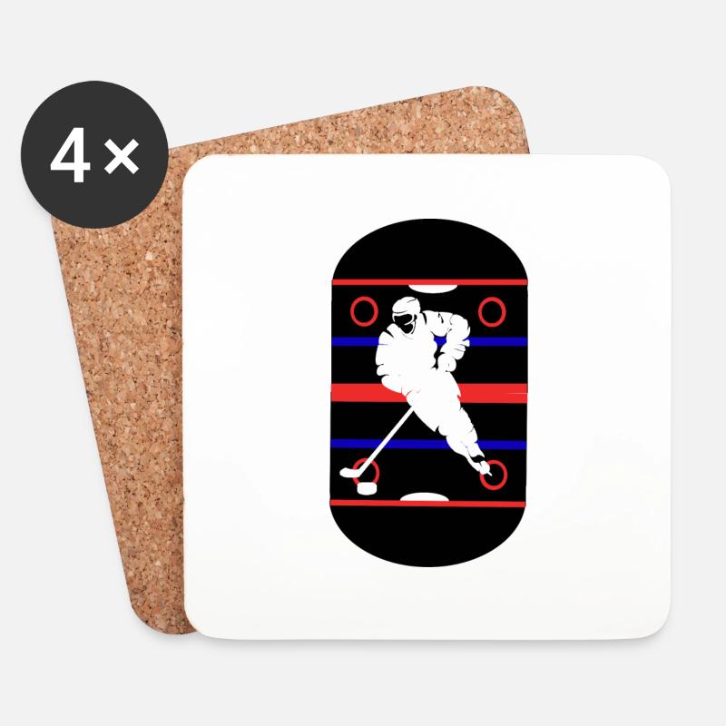 hockey eishockey - Untersetzer (4er-Set) - Weiß