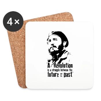 Cuban Revolutionary - Fidel - Coasters (set of 4) - white - Front