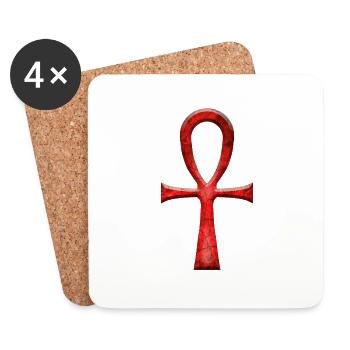 ANKH ROT - Untersetzer (4er-Set) - Weiß - Vorne