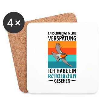 Vogelbeobachtung Vögel Beobachten Birding Vogel - Untersetzer (4er-Set) - Weiß - Vorne