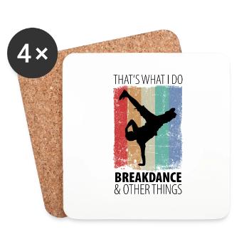 Breakdance Breakdancer Hip Hop Cadeau - Dessous de verre (lot de 4) - blanc - Devant