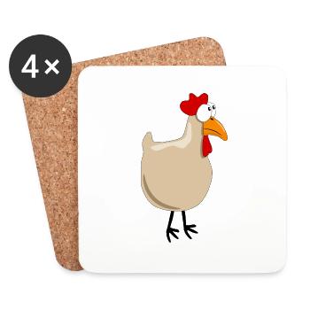Crazy chicken - Coasters (set of 4) - white - Front
