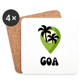 GOA T-Shirts Hoodies Geschenkidee Indien Reisende - Untersetzer (4er-Set) - Weiß - Vorne