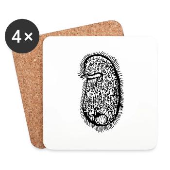 PLANKTON_05 (Series: Under the Microscope) - Coasters (set of 4) - white - Front
