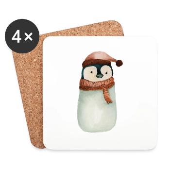 Pinguin - Untersetzer (4er-Set) - Weiß - Vorne