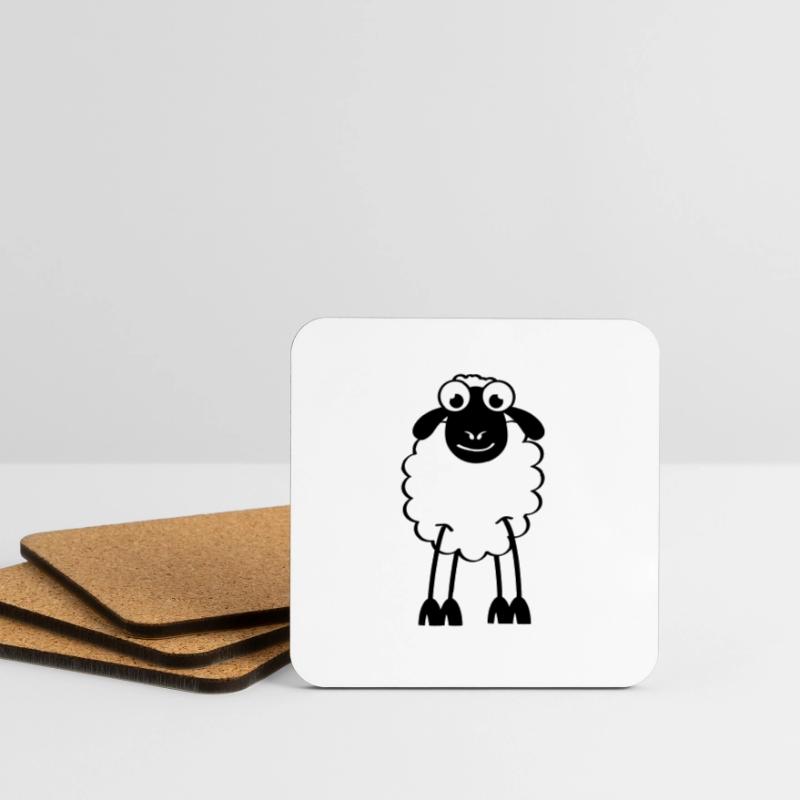 Schafe, weiße oder schwarze Schafe. Träumen oder schlafen Untersetzer (4er-Set)