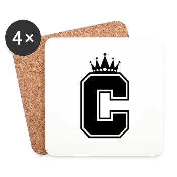 buchstabe C Krone - Untersetzer (4er-Set) - Weiß - Vorne