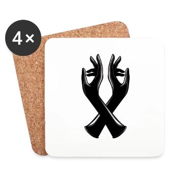 rubber gloves 1a - Coasters (set of 4) - white - Front