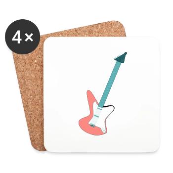 Electric guitar - Coasters (set of 4) - white - Front