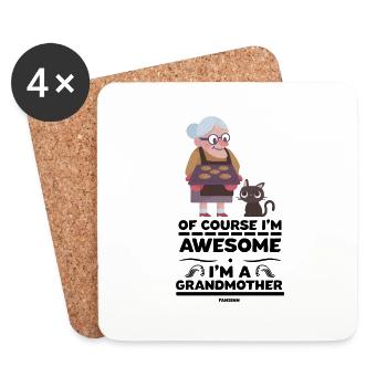 Of Course I'm Awesome I'm A Grandmother - Coasters (set of 4) - white - Front
