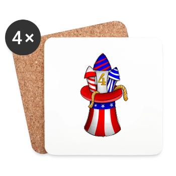 American Fireworks - Coasters (set of 4) - white - Front