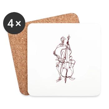 Violoncelle02 - Dessous de verre (lot de 4) - blanc - Devant