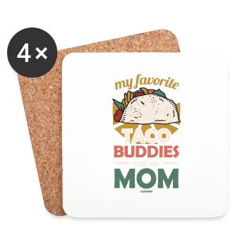 Mes copains taco préférés appelez-moi maman - Dessous de verre (lot de 4) - blanc - Devant