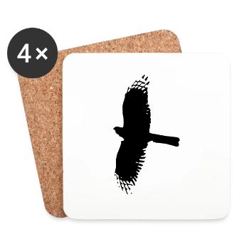 Vogel Raubvogel Adler Tier Vögel Tiere Falke 1 - Untersetzer (4er-Set) - Weiß - Vorne