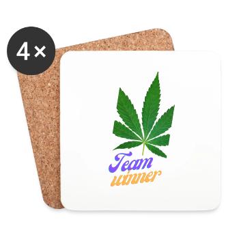 gagnant de l’équipe, dictons drôles, cadeau - Dessous de verre (lot de 4) - blanc - Devant
