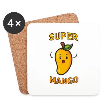 Super Mango Funny Hero - Coasters (set of 4) - white - Front