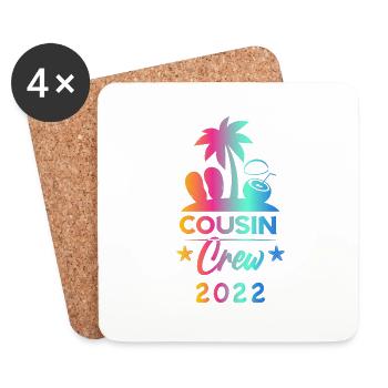 Cousin crew 2022 Summer Vacation - Dessous de verre (lot de 4) - blanc - Devant