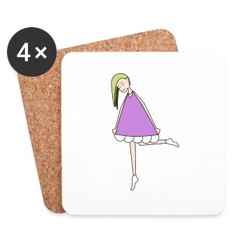 Fuchsia Doll - Coasters (set of 4) - white - Front