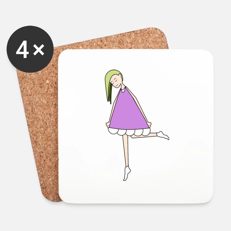 Fuchsie Puppe - Untersetzer (4er-Set) - Weiß