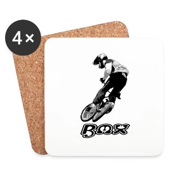 bmx race racing mountain bike motocross - Coasters (set of 4) - white - Front