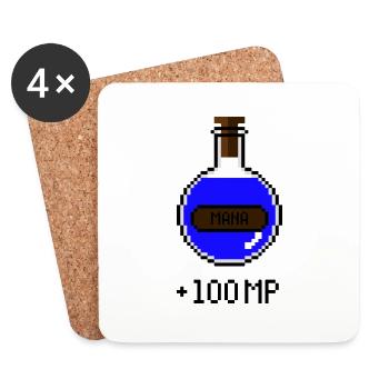 8-Bit Retro Pixel Art Mana Potion - Coasters (set of 4) - white - Front