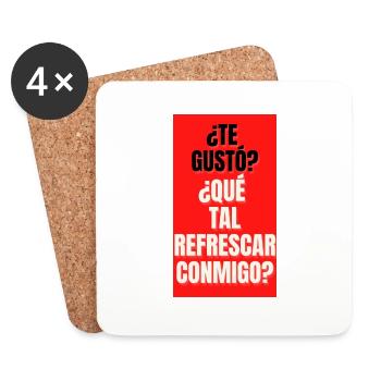 TE GUSTO?,QUE TAL REFRESCAR CONMIGO? - Dessous de verre (lot de 4) - blanc - Devant