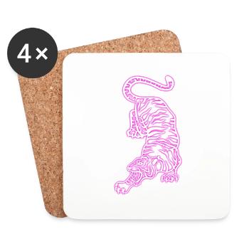 Tigers Go - Coasters (set of 4) - white - Front