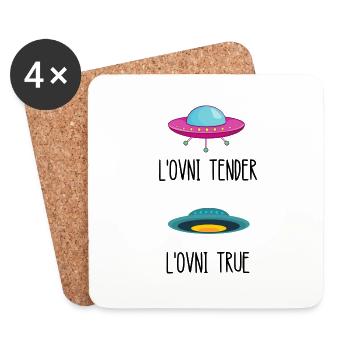 l'ovni tender l'ovni true - Dessous de verre (lot de 4) - blanc - Devant