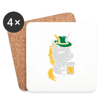 Party Unicorn Beer Drink - Coasters (set of 4) - white - Front