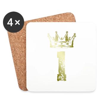 1 number crown - Coasters (set of 4) - white - Front