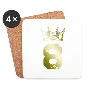 8 Couronne numérique - Dessous de verre (lot de 4) - blanc - Devant