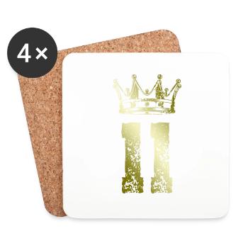11 Zahl Krone - Untersetzer (4er-Set) - Weiß - Vorne