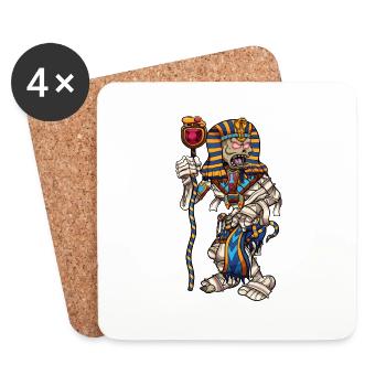 Pharaoh Mummy - Coasters (set of 4) - white - Front
