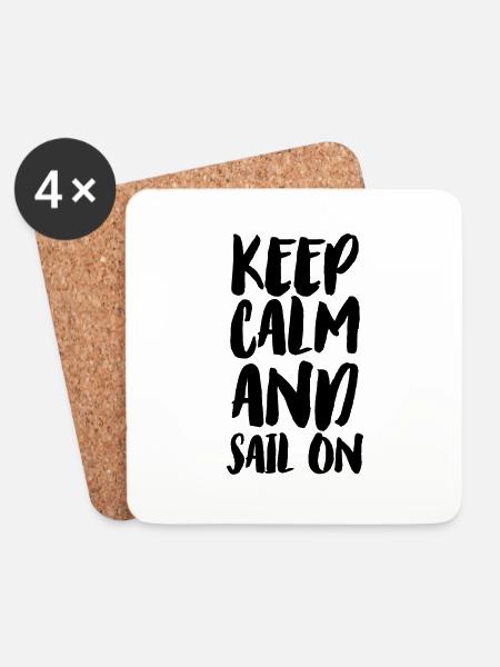 Keep calm and sail on - Untersetzer (4er-Set) - Weiß
