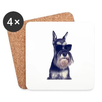 Miniature Schnauzer - Untersetzer (4er-Set) - Weiß - Vorne