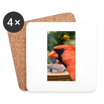 Northern Cardinal - Coasters (set of 4) - white - Front