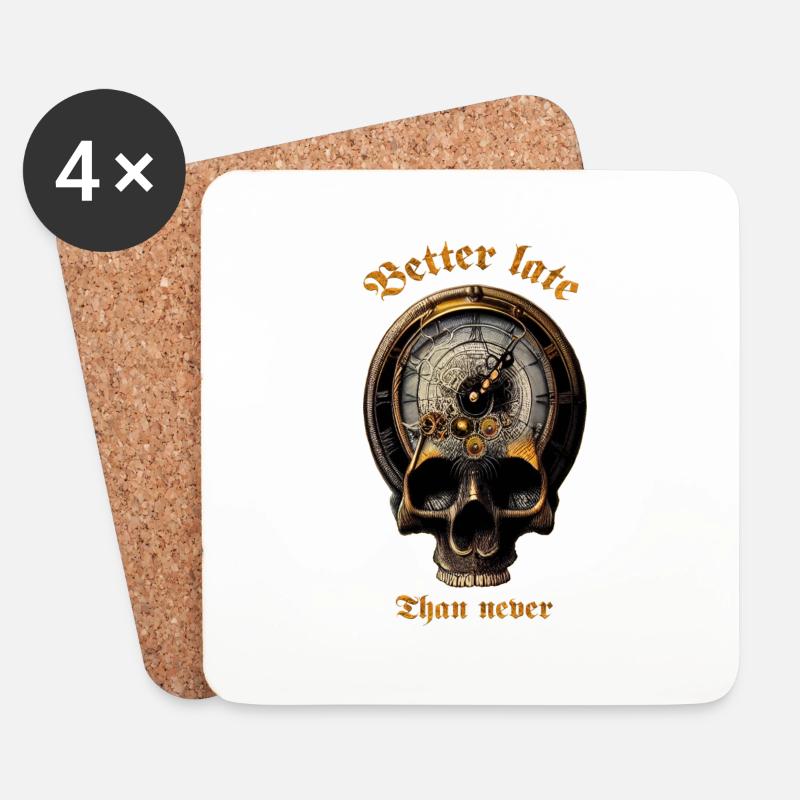 Better late ... - Untersetzer (4er-Set) - Weiß
