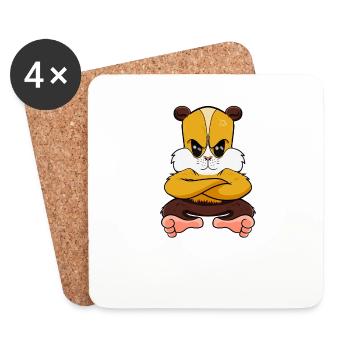 Nope Funny Lazy Hamster - Coasters (set of 4) - white - Front