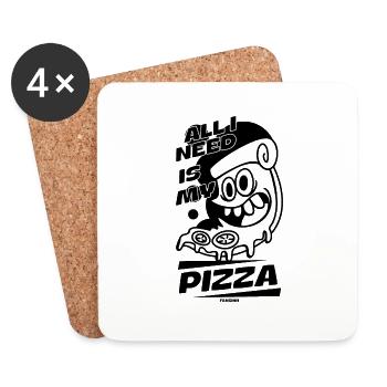 All I Need Is My Pizza - Untersetzer (4er-Set) - Weiß - Vorne