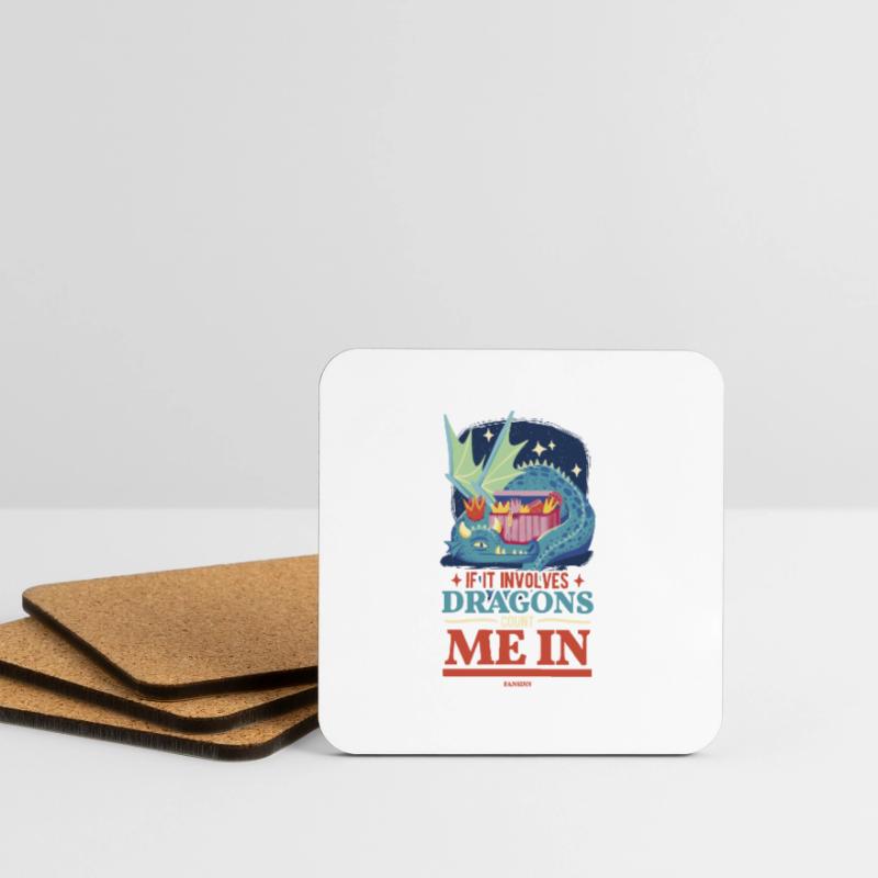 If It Involves Dragons Count Me In Coasters (set of 4)